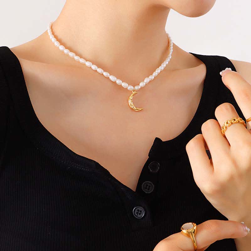 Perlen-Halbmond-Ruhekette für inneren Frieden