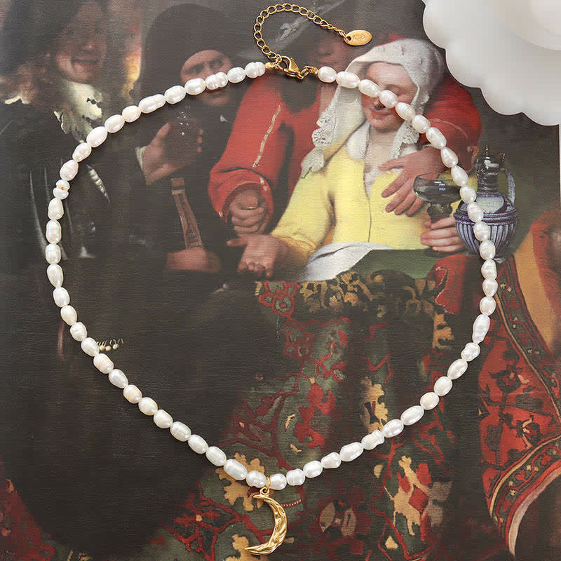 Perlen-Halbmond-Ruhekette für inneren Frieden