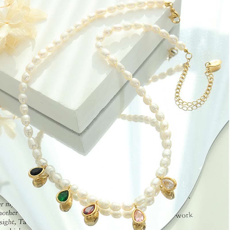 Pearl Purity Halskettenanhänger mit 18 Karat Gold und Kristall