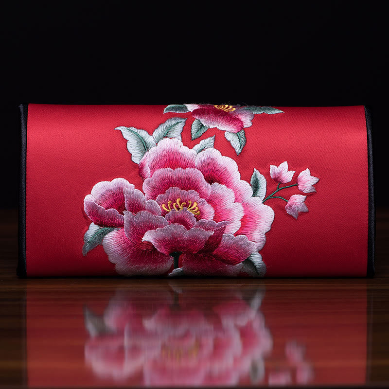 Peony Su Bestickte Handtasche 20x10cm | Wohlstandssymbol