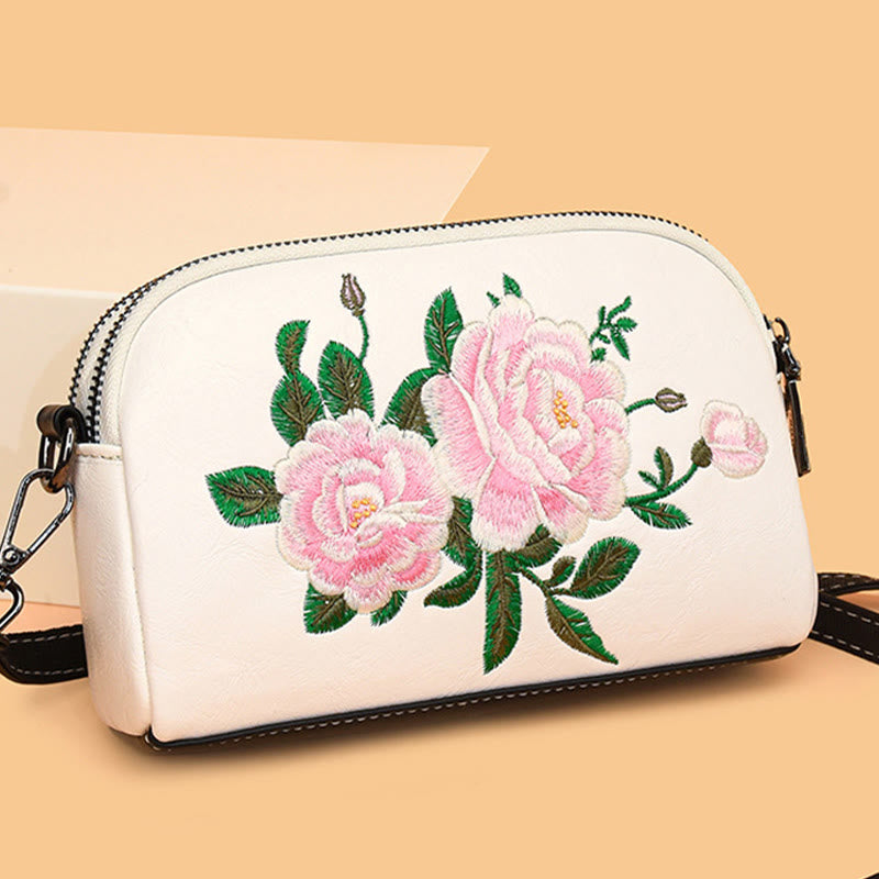 Peony Su Stickerei Umhängetasche 15cm Schultertasche
