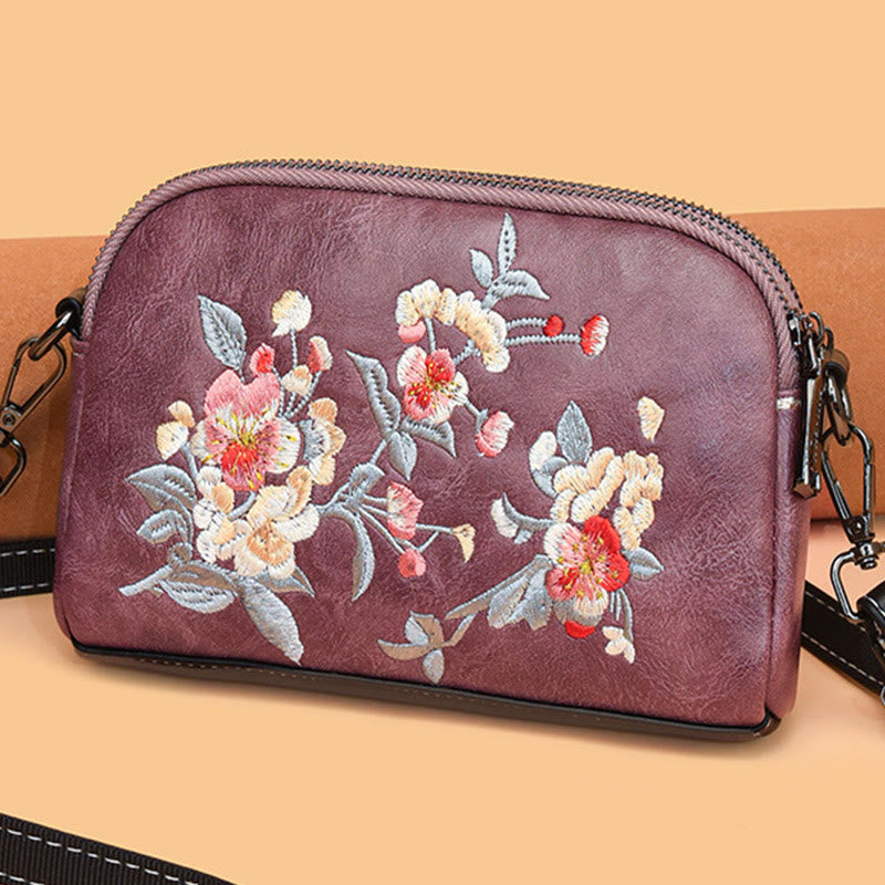 Peony Su Stickerei Umhängetasche 15cm Schultertasche