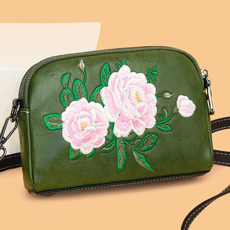 Peony Su Stickerei Umhängetasche 15cm Schultertasche