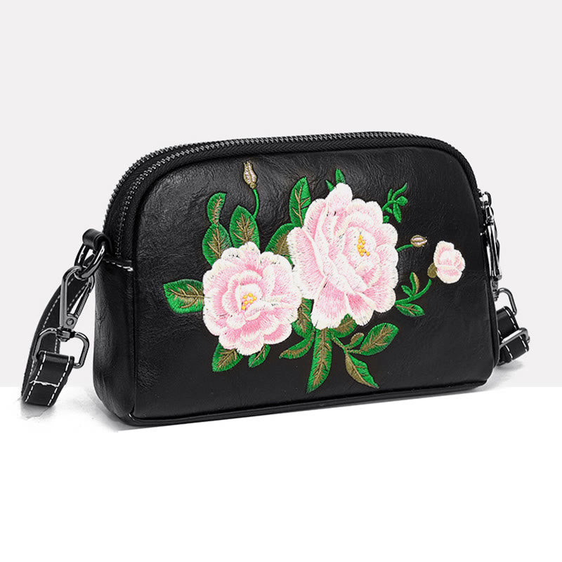 Peony Su Stickerei Umhängetasche 15cm Schultertasche