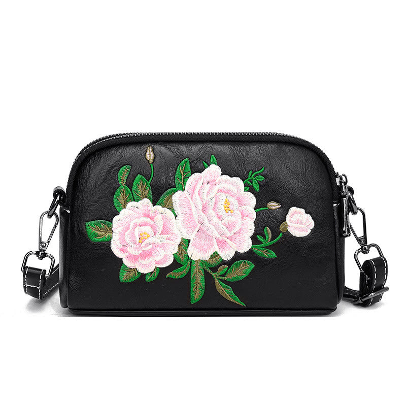 Peony Su Stickerei Umhängetasche 15cm Schultertasche