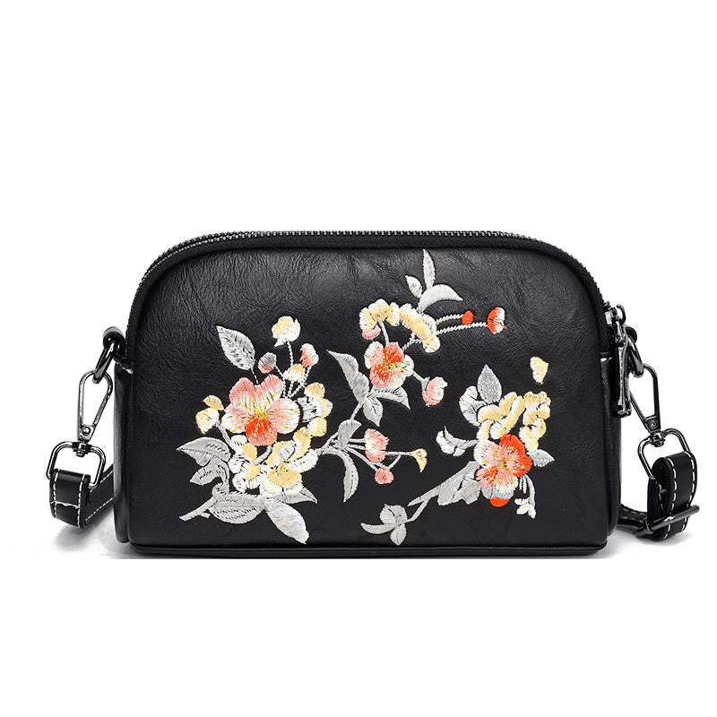 Peony Su Stickerei Umhängetasche 15cm Schultertasche