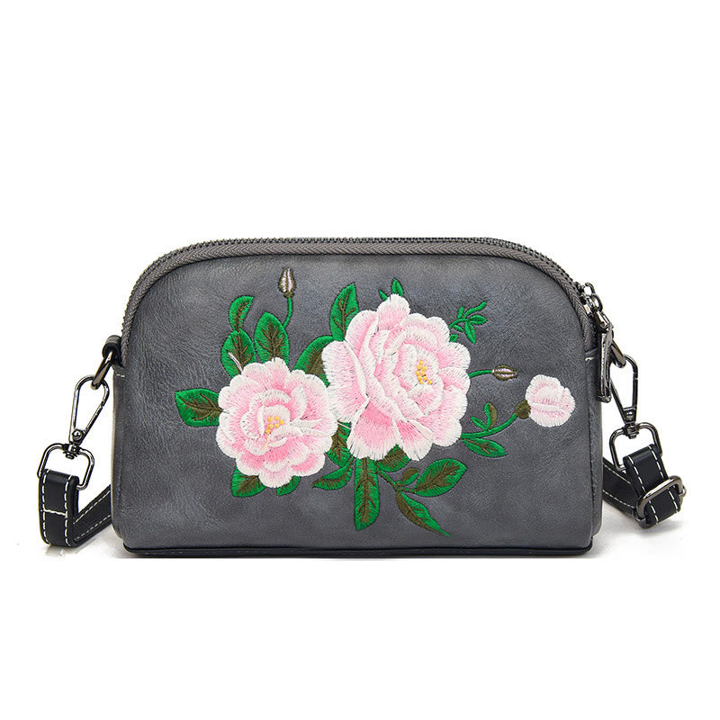 Peony Su Stickerei Umhängetasche 15cm Schultertasche