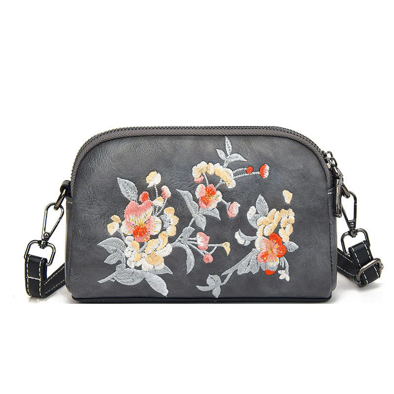 Peony Su Stickerei Umhängetasche 15cm Schultertasche