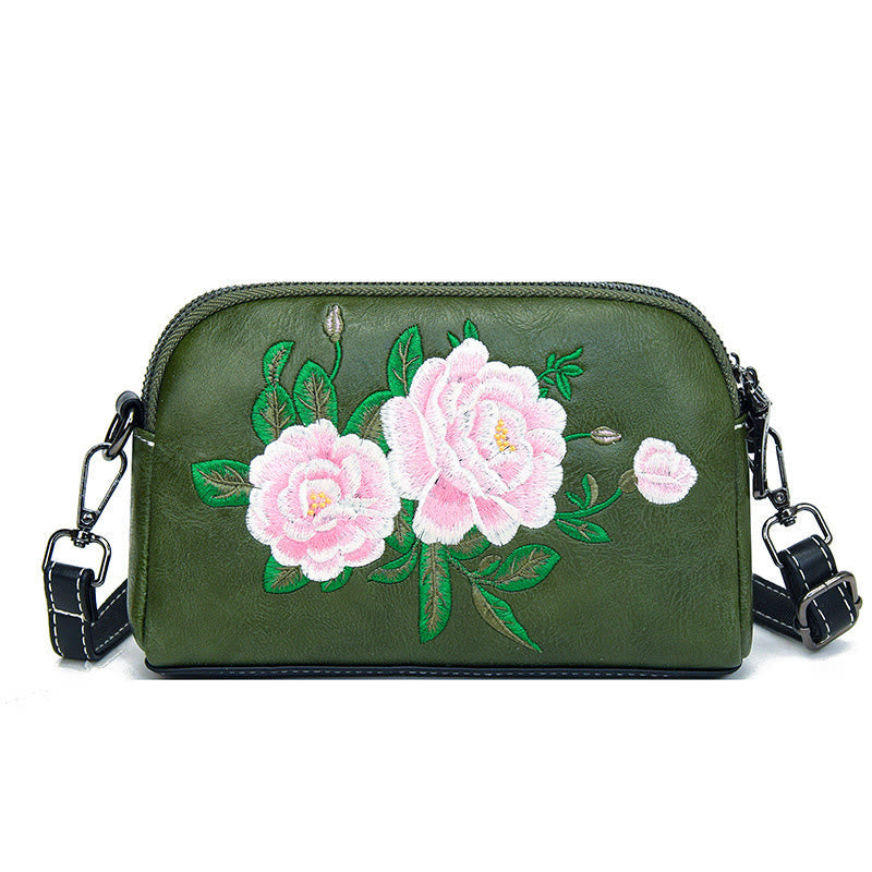 Peony Su Stickerei Umhängetasche 15cm Schultertasche