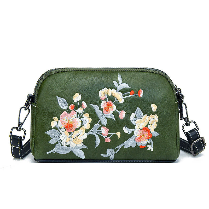 Peony Su Stickerei Umhängetasche 15cm Schultertasche