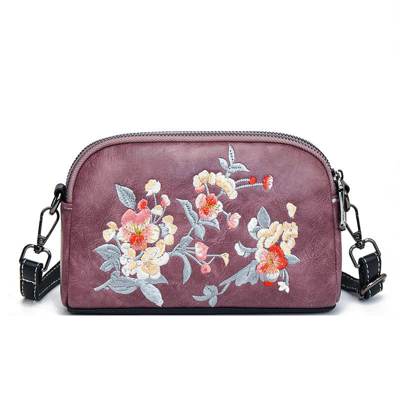 Peony Su Stickerei Umhängetasche 15cm Schultertasche