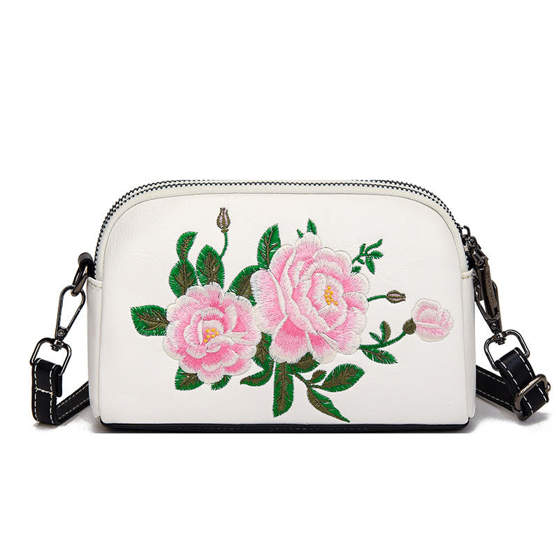 Peony Su Stickerei Umhängetasche 15cm Schultertasche