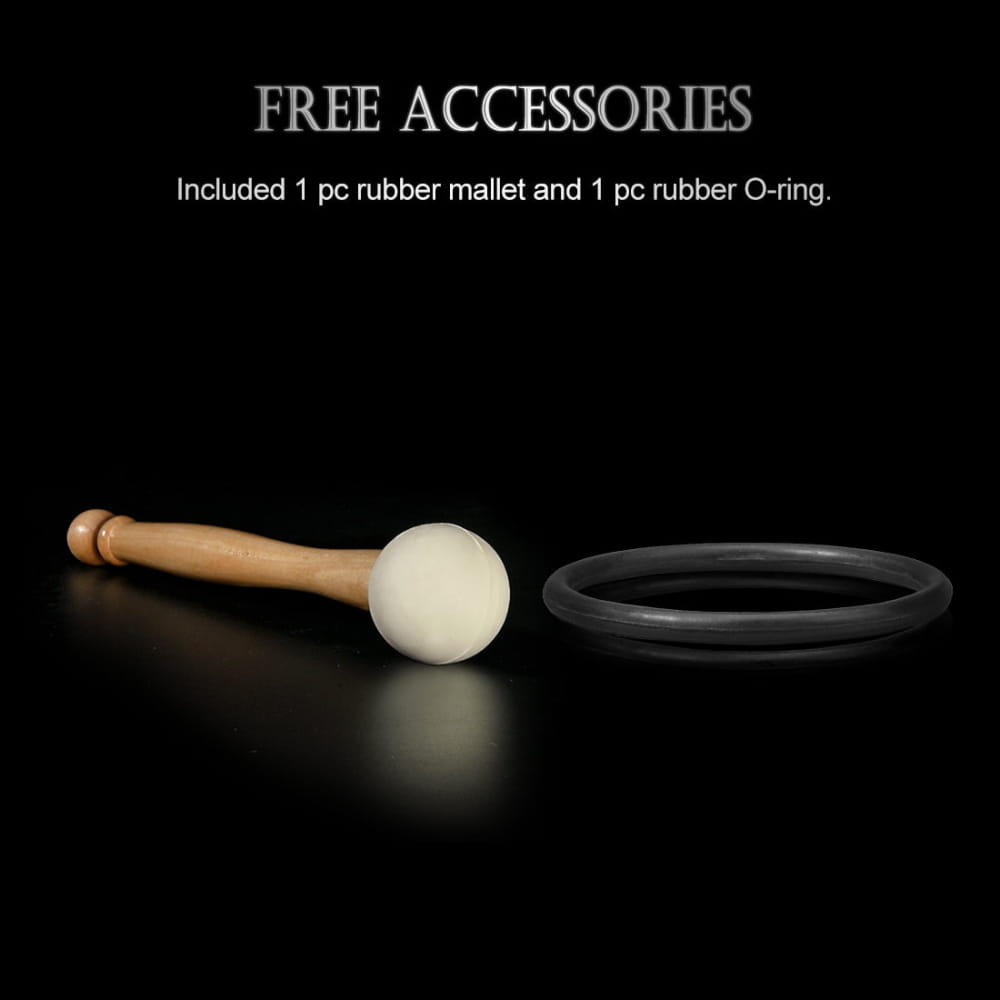 Wooden mallet with white rubber head and black O-ring for Perfect Pitch Singing Bowl