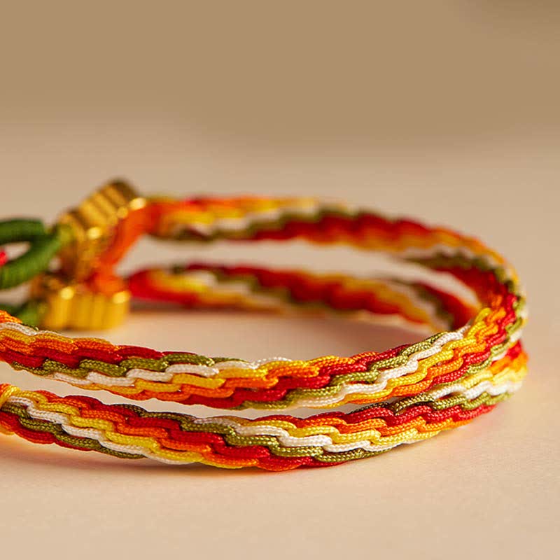 Persimmonroter Achat Reinkarnationsknoten-Armband