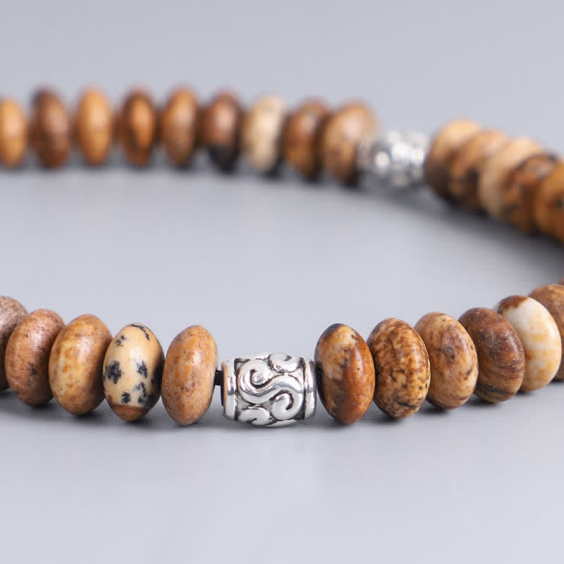 Spirituelles Bildjaspis-Armband für positive Energie und Schutz
