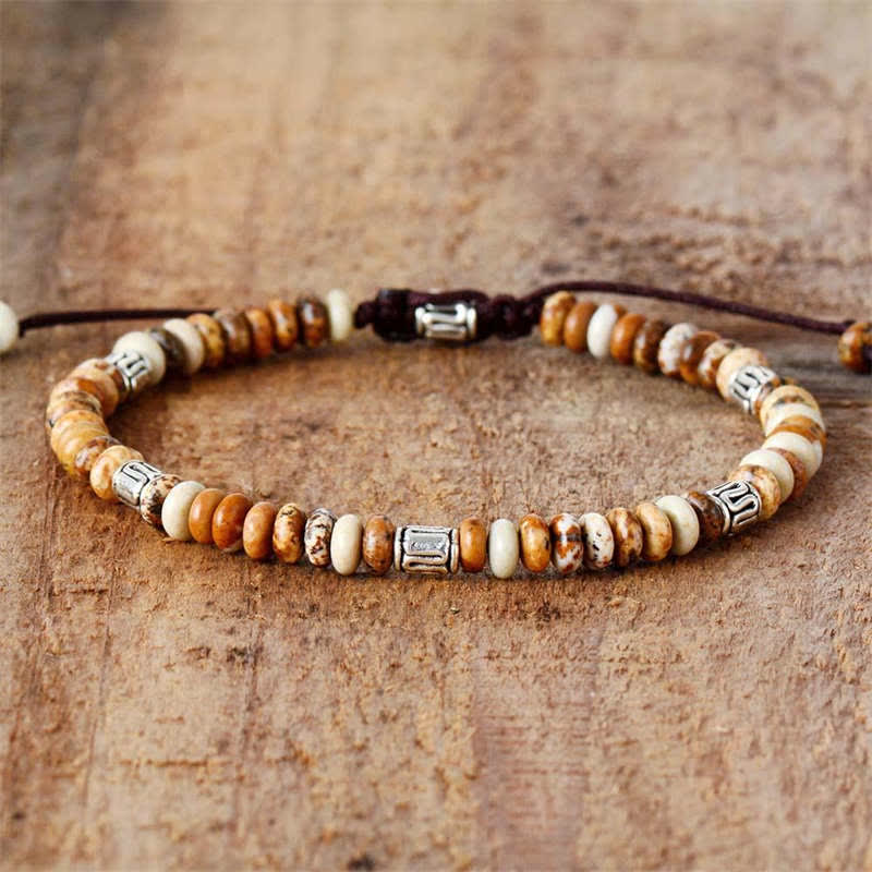 Spirituelles Bildjaspis-Armband für positive Energie und Schutz