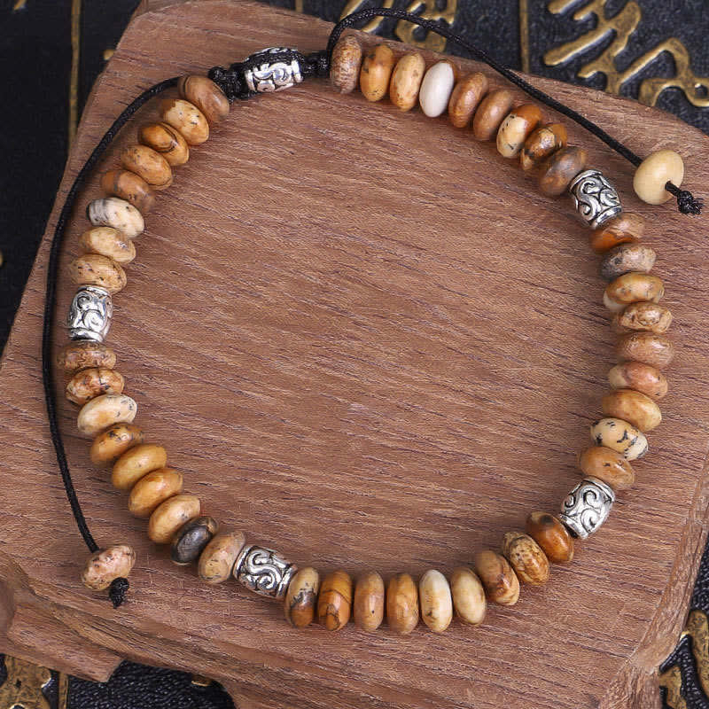 Spirituelles Bildjaspis-Armband für positive Energie und Schutz