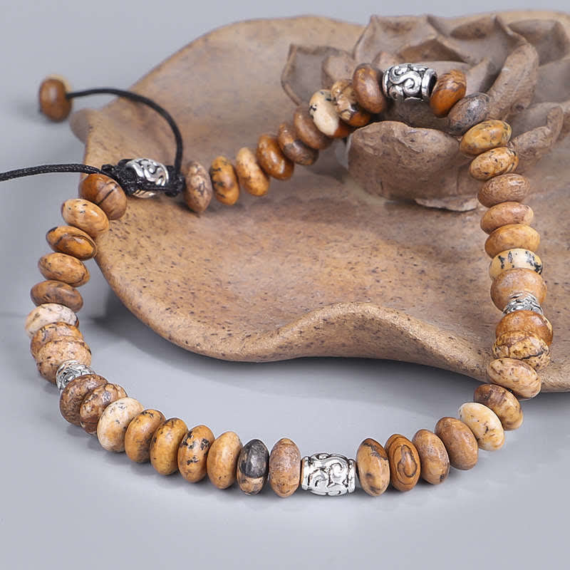 Spirituelles Bildjaspis-Armband für positive Energie und Schutz