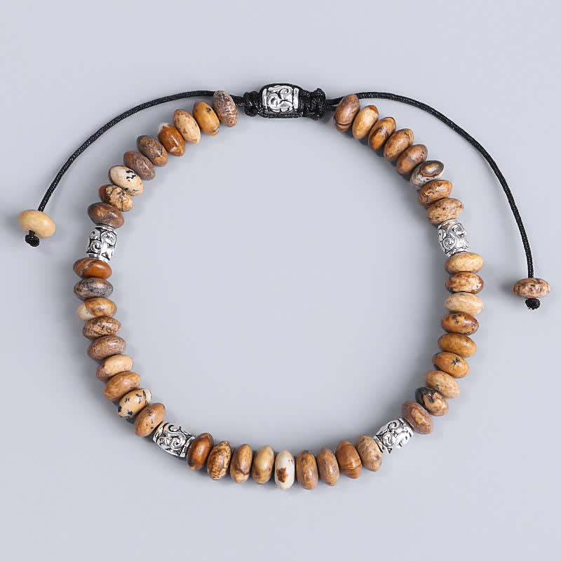 Spirituelles Bildjaspis-Armband für positive Energie und Schutz