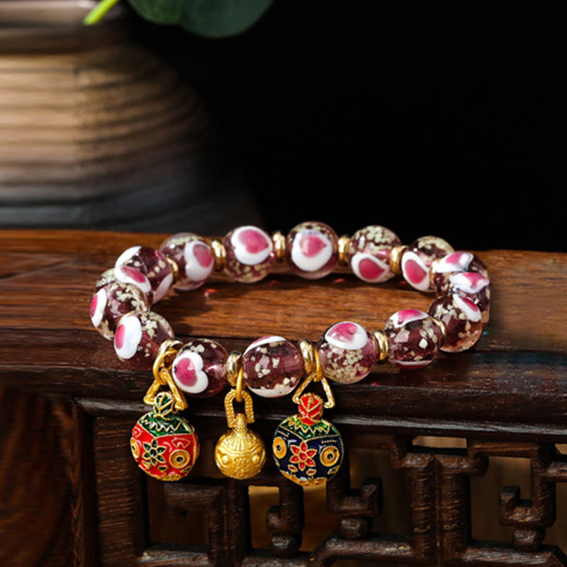 Spirituelles Armband aus rosa Liuli-Glas für Liebe und Glück