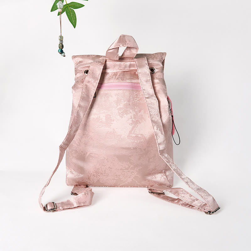 Pink Lotus bestickter Rucksack - Spirituelle Kleidung