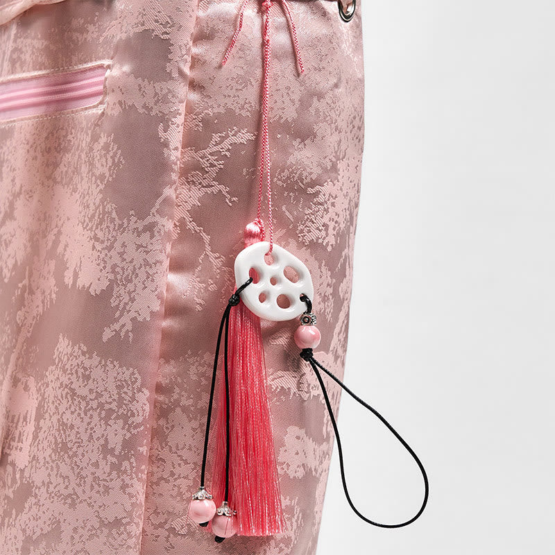 Pink Lotus bestickter Rucksack - Spirituelle Kleidung