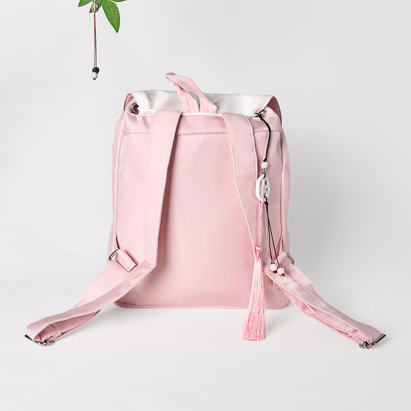 Rosa Pfingstrosen Blumen Canvas Rucksack | Achtsame Accessoires