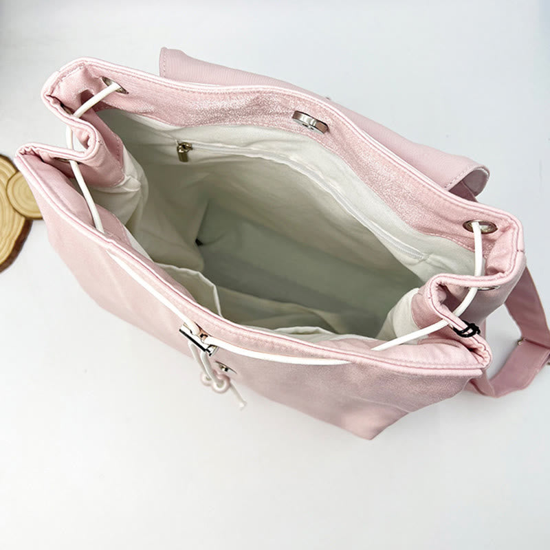 Rosa Pfingstrosen Blumen Canvas Rucksack | Achtsame Accessoires