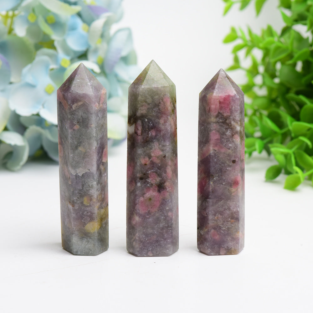 Pink Tourmaline Crystal Points 2.5-4.0 Inch Healing Crystal