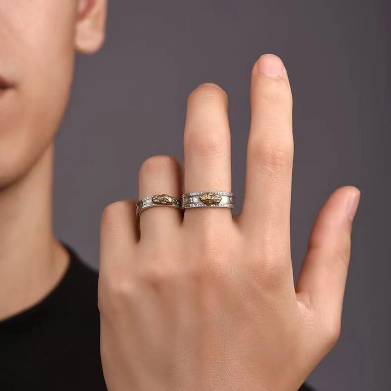 Pixiu Glücks- und Reichtumspaar-Ring Gold 6,2 mm Feng Shui