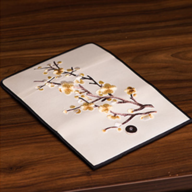 Spirituelle Handtasche mit Pflaumenblüten-Su-Stickerei, 20 cm x 10 cm