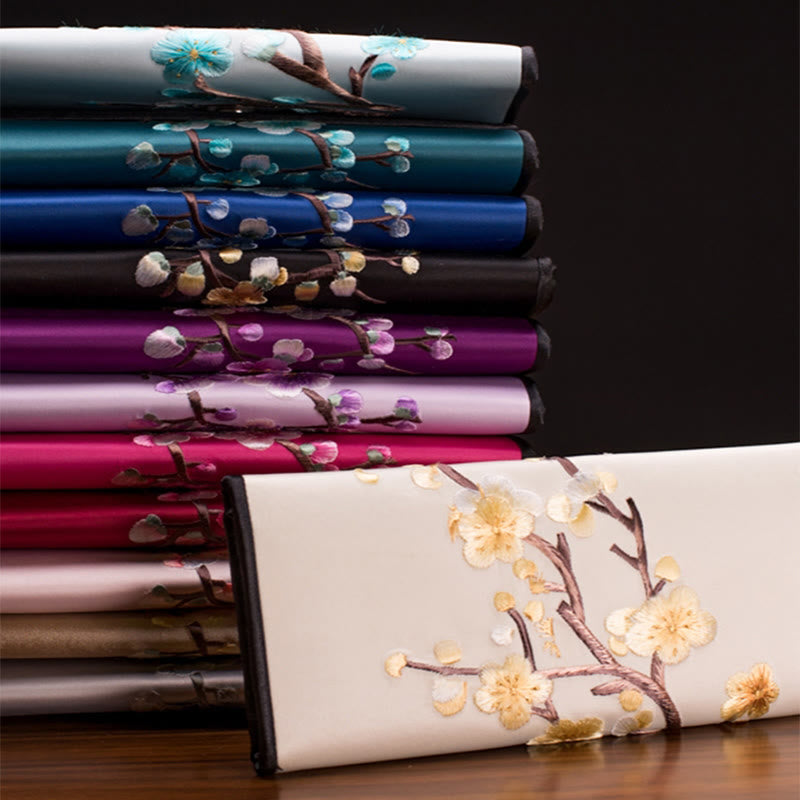 Spirituelle Handtasche mit Pflaumenblüten-Su-Stickerei, 20 cm x 10 cm