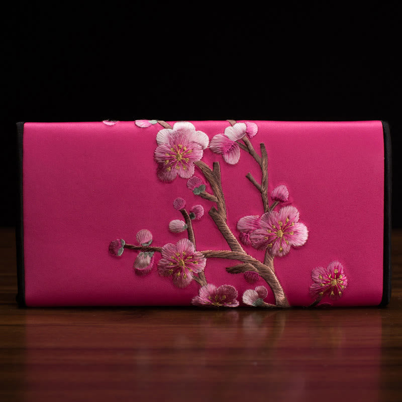 Spirituelle Handtasche mit Pflaumenblüten-Su-Stickerei, 20 cm x 10 cm