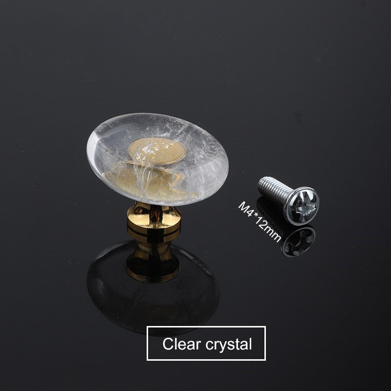 Polished Crystal Stone Handles 26mm for Home Decor