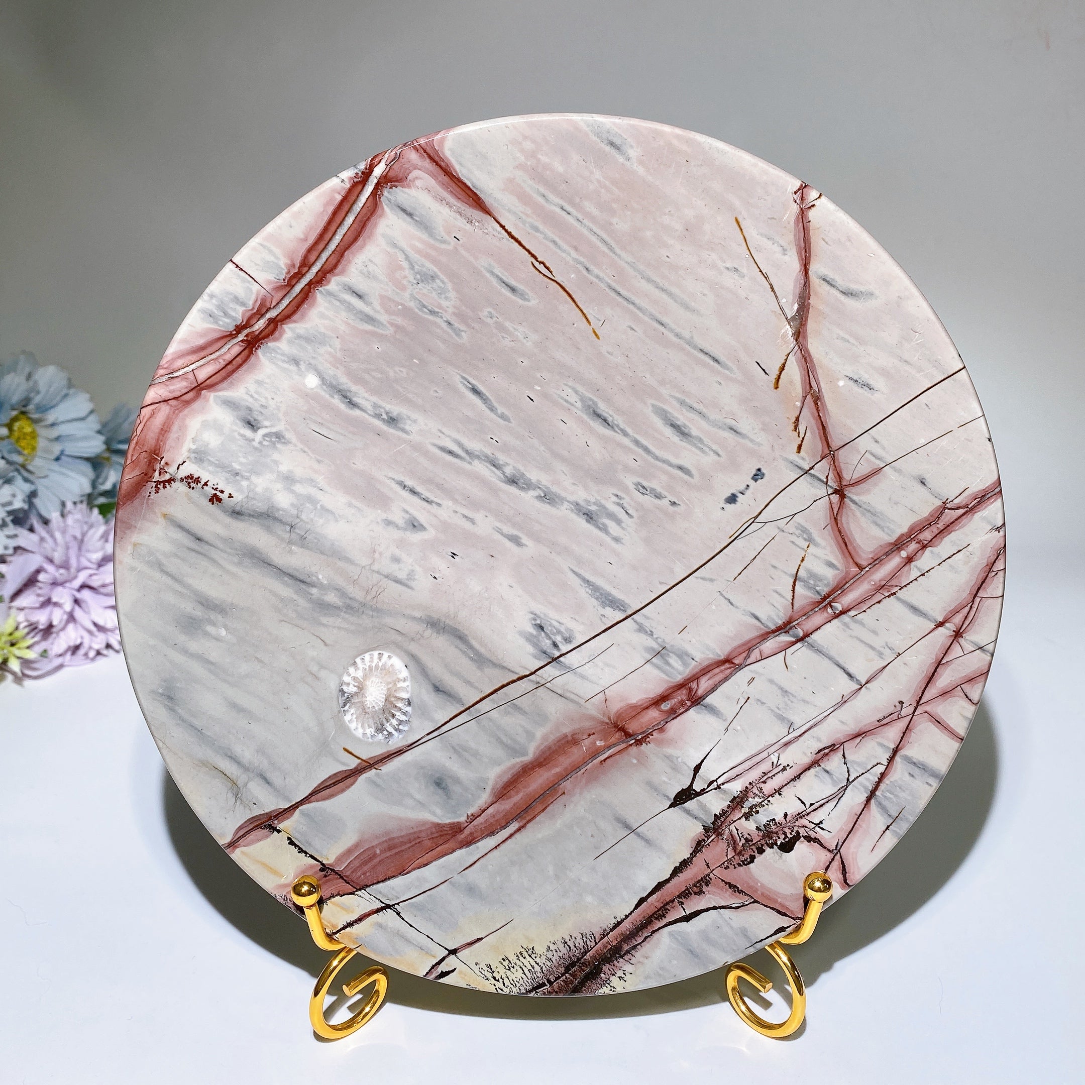 Polished Picture Jasper Plate Crystal 20.5-24cm Healing Display