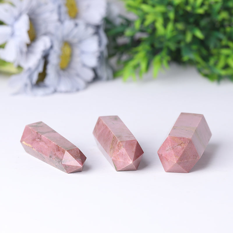 Polished Rhodonite Crystal Tower 2.4-4.5 Inch Healing Display