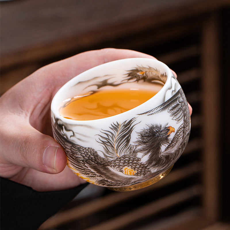 Porzellan Phoenix Keramik-Teetasse 185 ml mit Geschenkbox