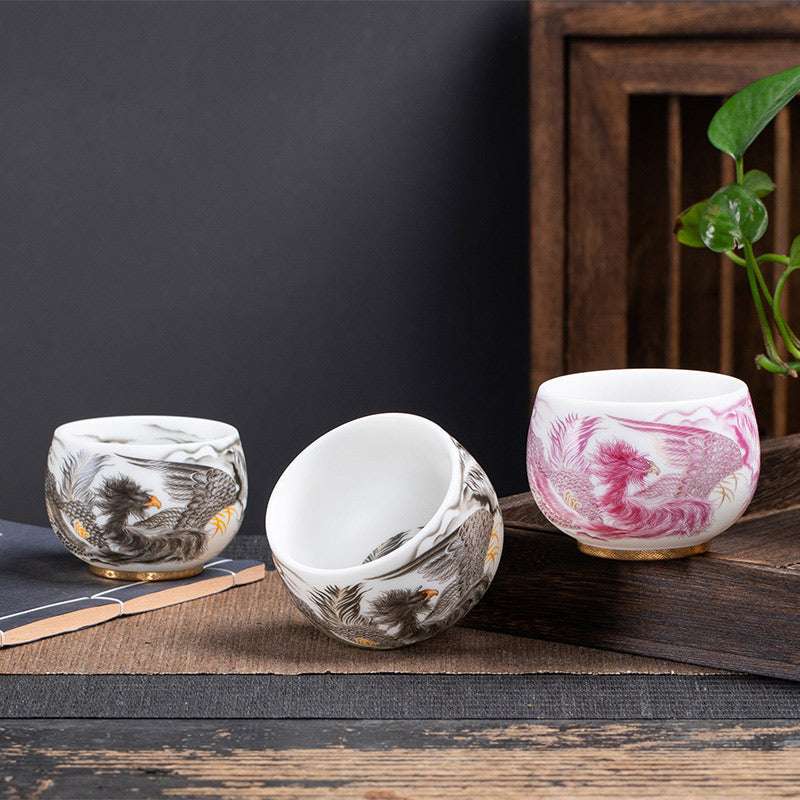 Porzellan Phoenix Keramik-Teetasse 185 ml mit Geschenkbox