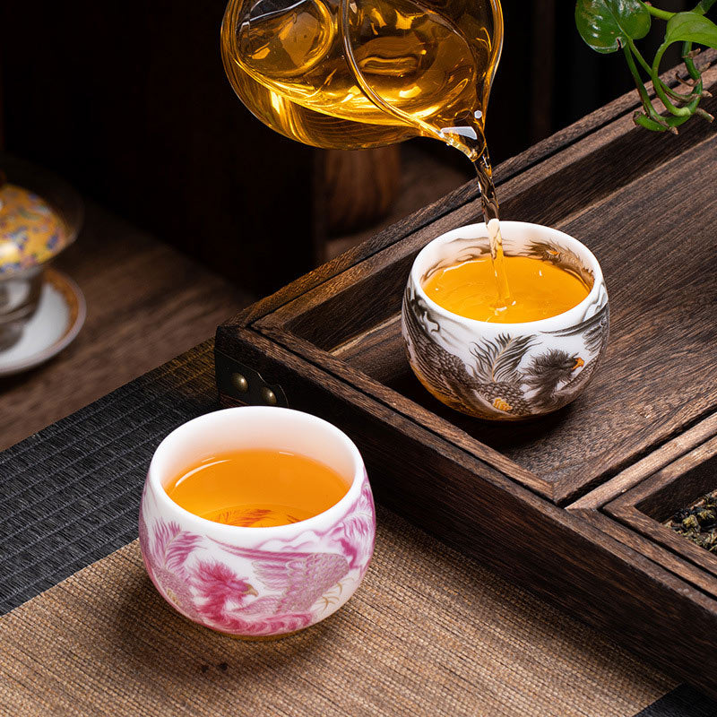 Porzellan Phoenix Keramik-Teetasse 185 ml mit Geschenkbox
