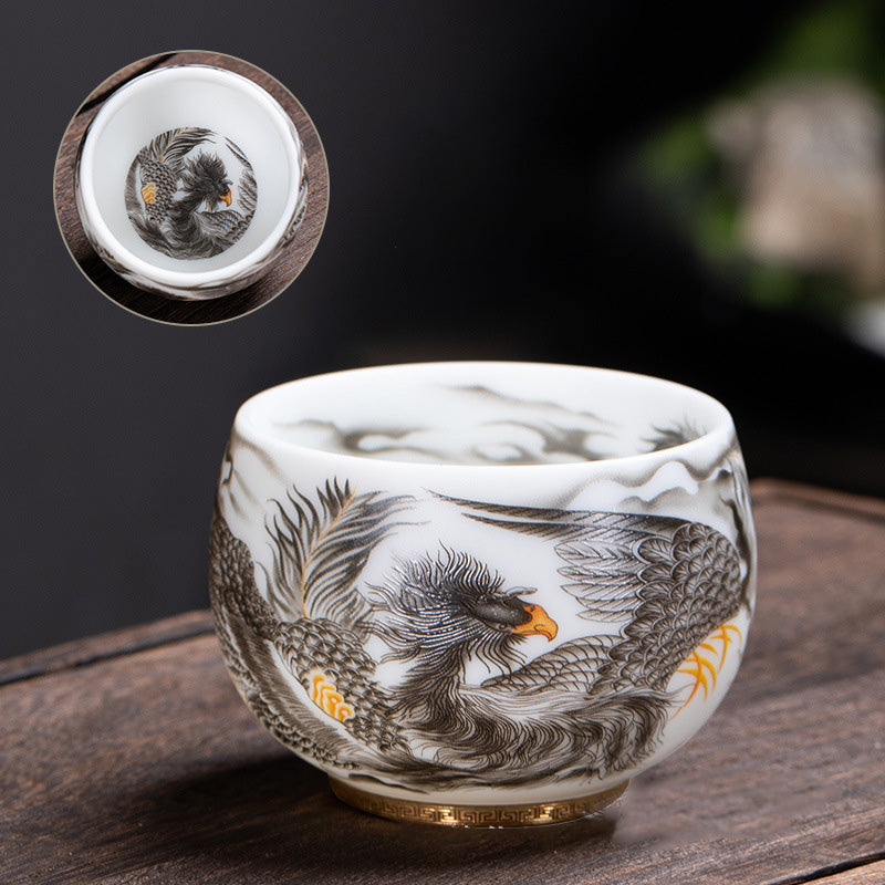 Porzellan Phoenix Keramik-Teetasse 185 ml mit Geschenkbox