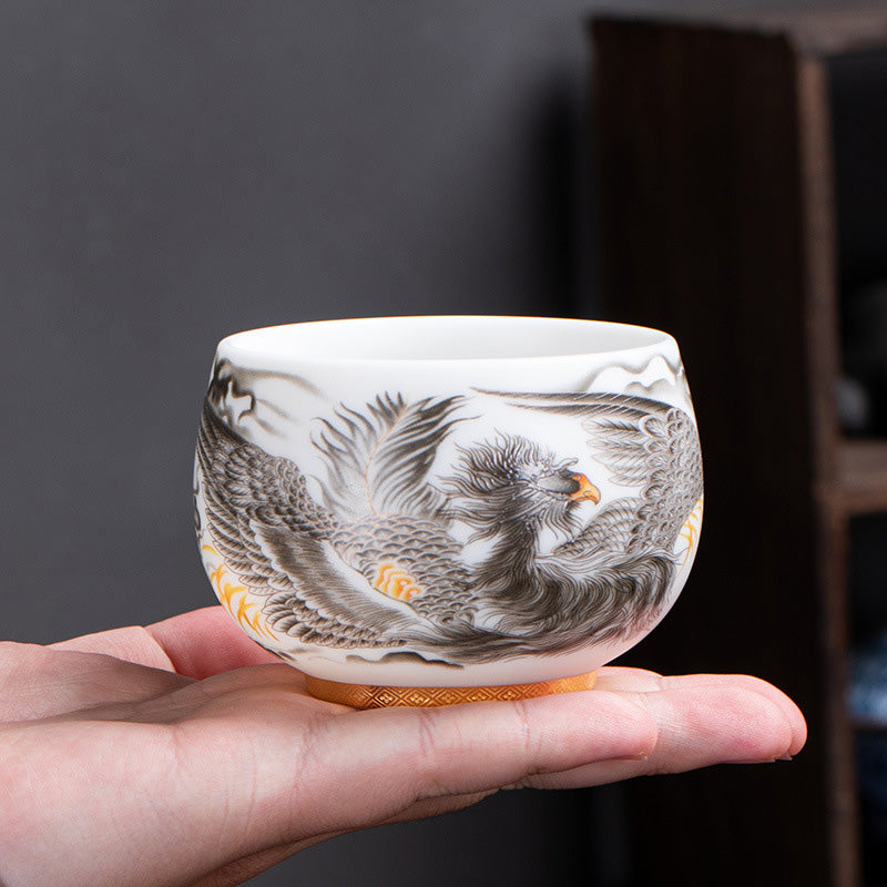 Porzellan Phoenix Keramik-Teetasse 185 ml mit Geschenkbox