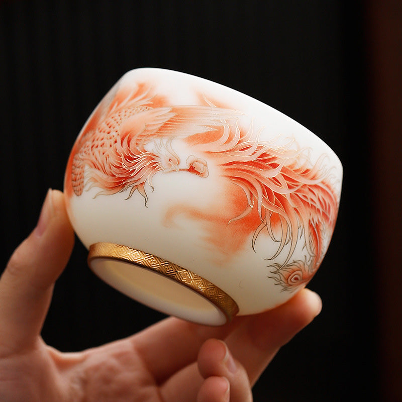 Porzellan Phoenix Teetasse 180ml | Zen Keramik Dekor