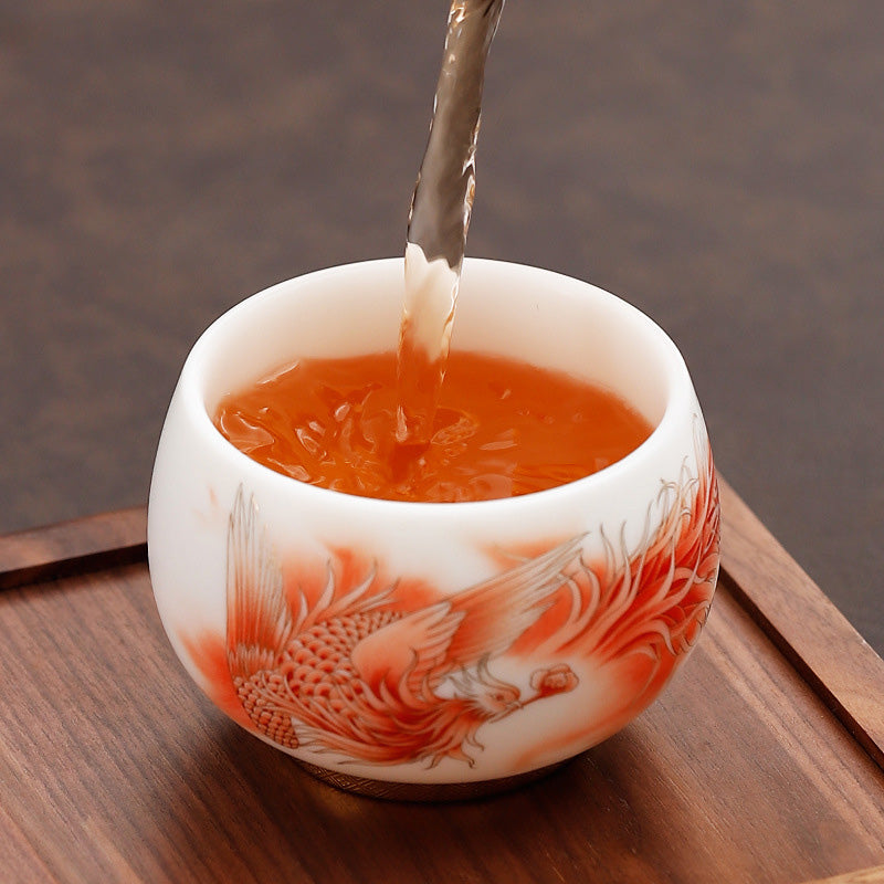 Porzellan Phoenix Teetasse 180ml | Zen Keramik Dekor