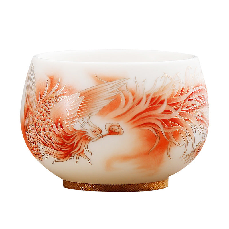 Porzellan Phoenix Teetasse 180ml | Zen Keramik Dekor