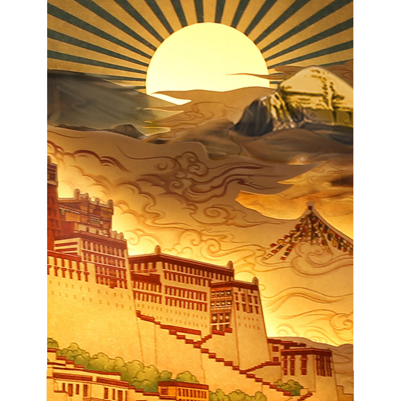 Potala Palast Papier LED Zen Dekor Lampe