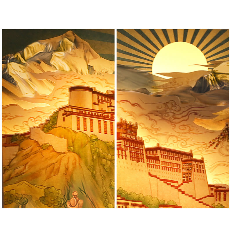 Potala Palast Papier LED Zen Dekor Lampe