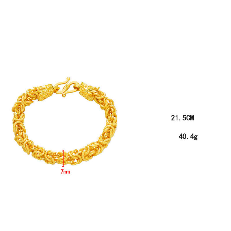 Hochwertiges, 24 Karat vergoldetes doppelköpfiges Drachen-Schutzarmband