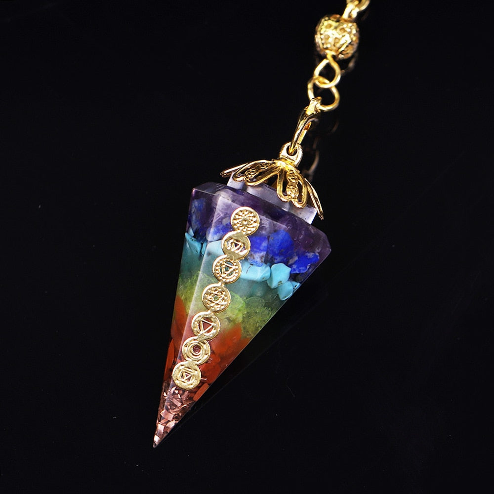 Chakra Orgone Pendulum with Amethyst and Lapis