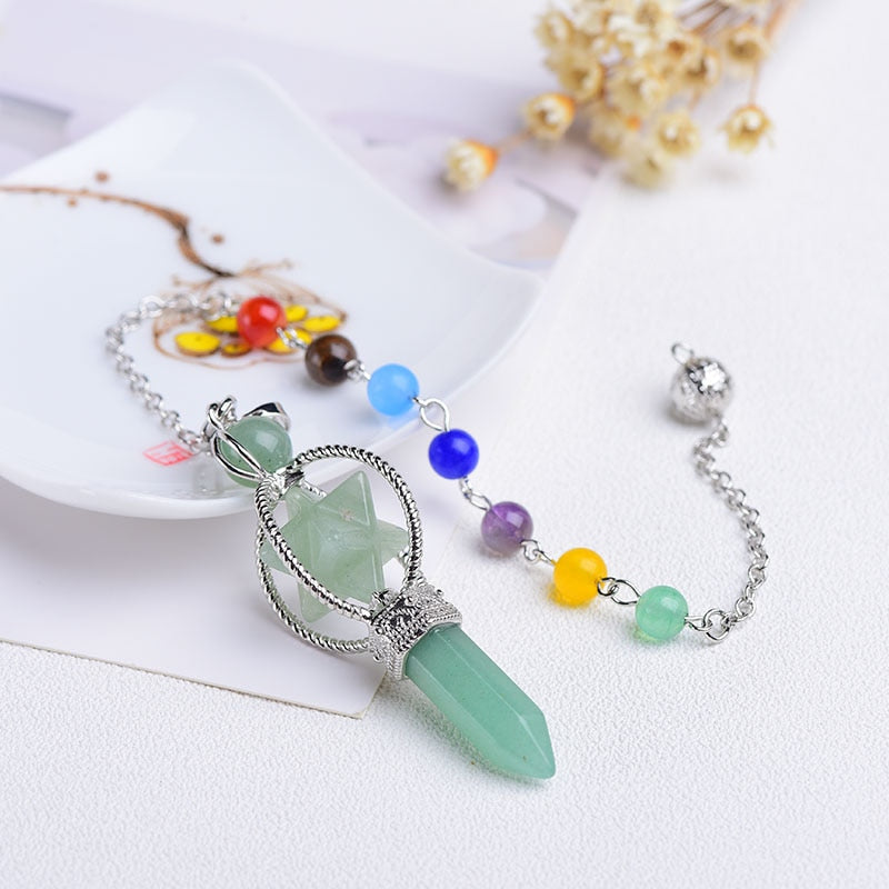 Green Aventurine Crystal Pendulum for Harmony