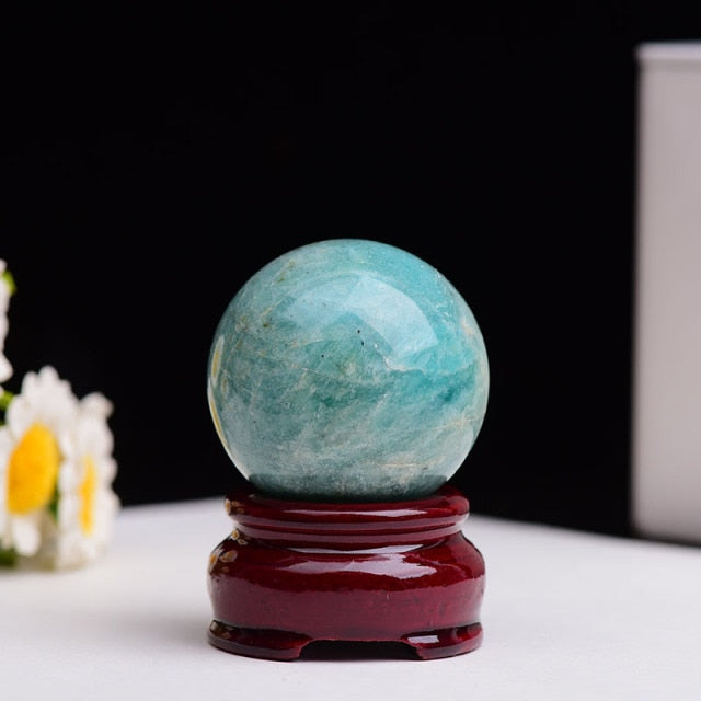 Amazonite Crystal Ball: Courage and Balance Stone